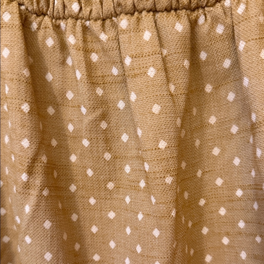 DownEast Long Sleeve Dress in Tan Polka Dot - Picture 2 of 3